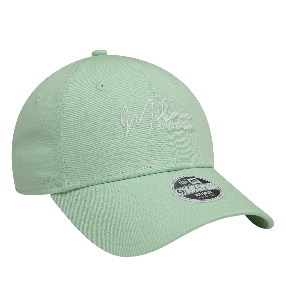 AC Milan New Era Women's Script 9FORTY Adjustable Hat Light Green | New Era discount