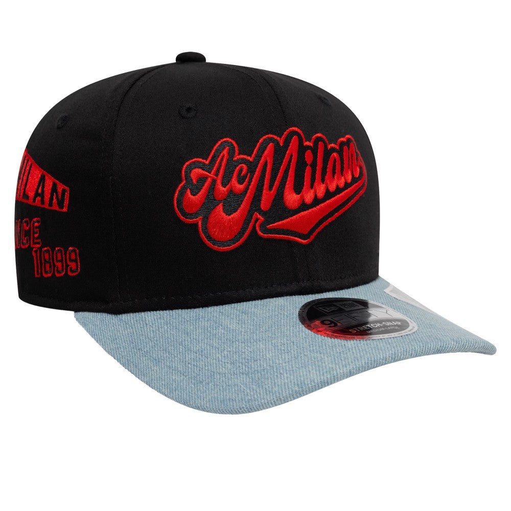 AC Milan New Era 9FIFTY Stretch-Snap Adjustable Hat Black/Denim | New Era discount