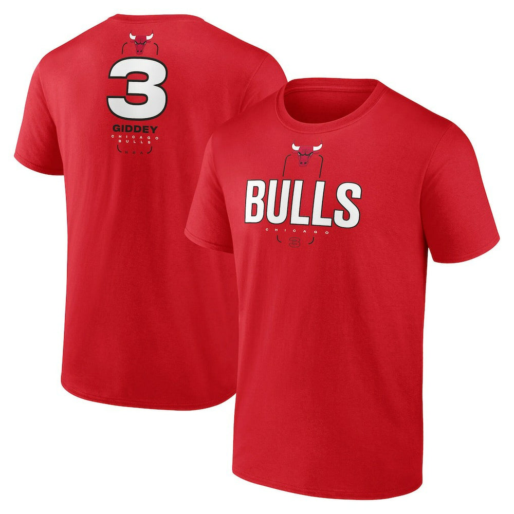 Josh Giddey Chicago Bulls Behind The Back Name & Number T-Shirt - Red - NBA
