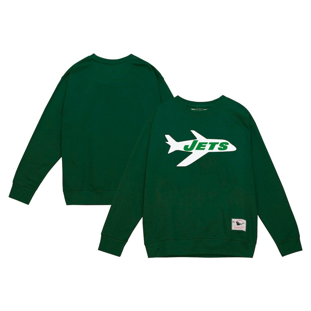 New York Jets Basic Fleece Pullover Sweatshirt Green | Mitchell & Ness