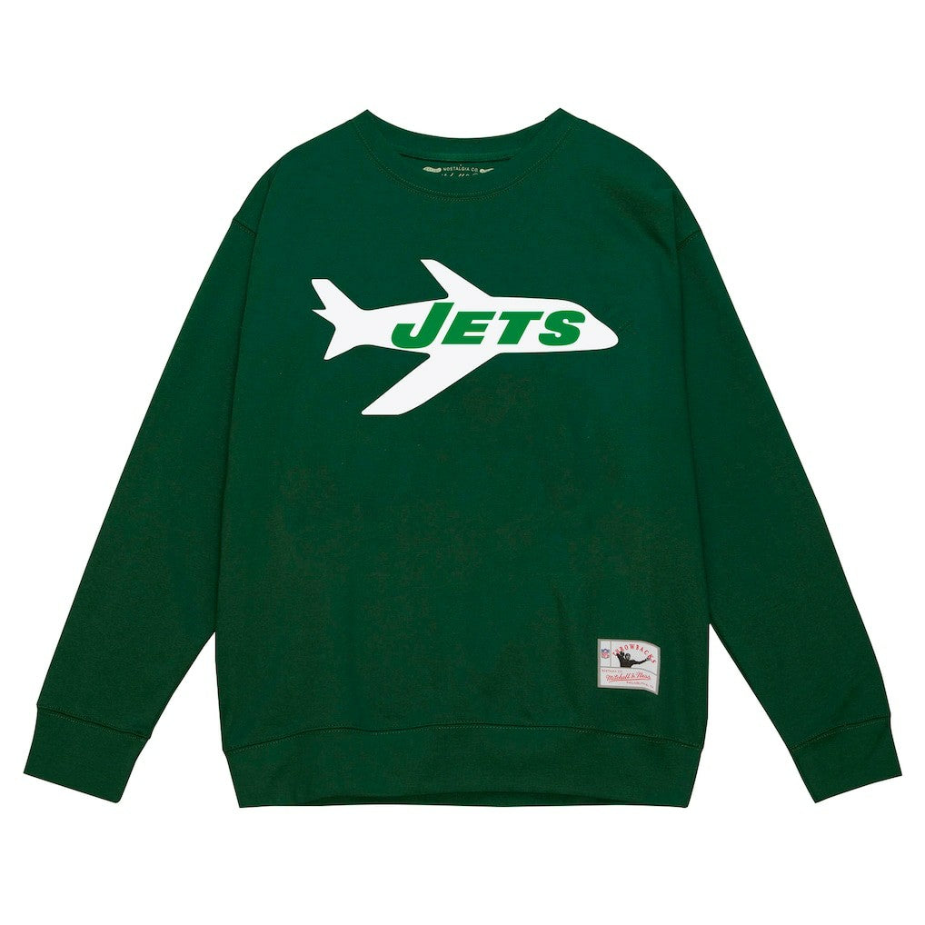 New York Jets Basic Fleece Pullover Sweatshirt Green | Mitchell & Ness
