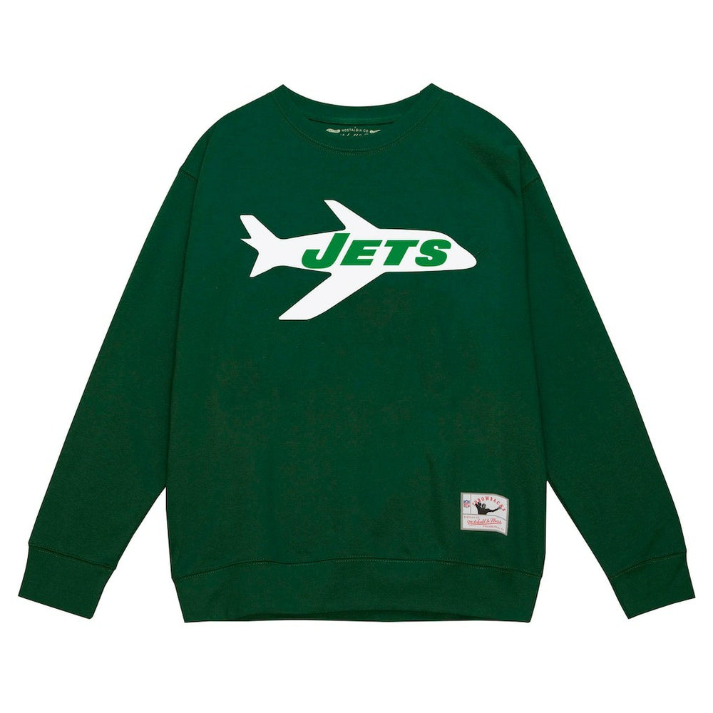 New York Jets Basic Fleece Pullover Sweatshirt Green | Mitchell & Ness