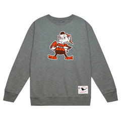 Cleveland Browns Basic Fleece Pullover Sweatshirt Heather Gray | Mitchell & Ness