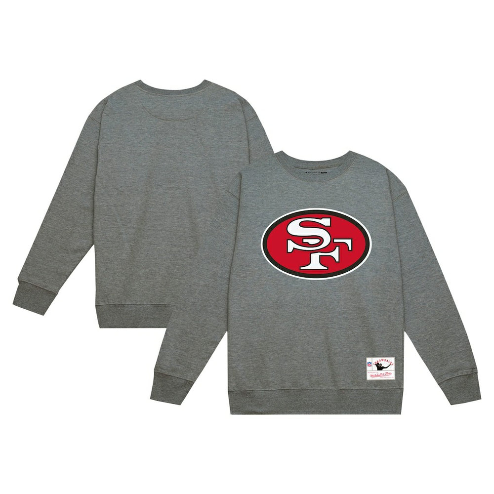 San Francisco 49ers Basic Fleece Pullover Sweatshirt Heather Gray | Mitchell & Ness