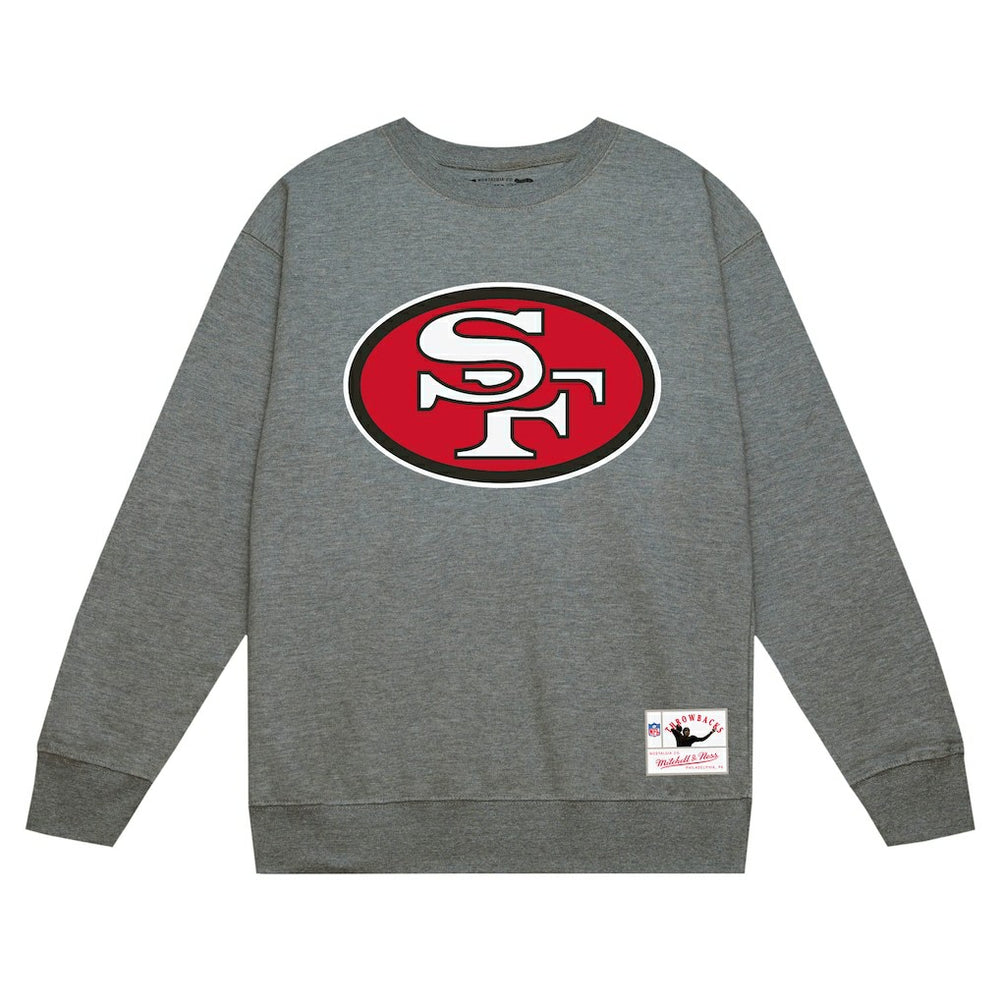 San Francisco 49ers Basic Fleece Pullover Sweatshirt Heather Gray | Mitchell & Ness
