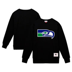 Seattle Seahawks Basic Fleece Pullover Sweatshirt Black | Mitchell & Ness
