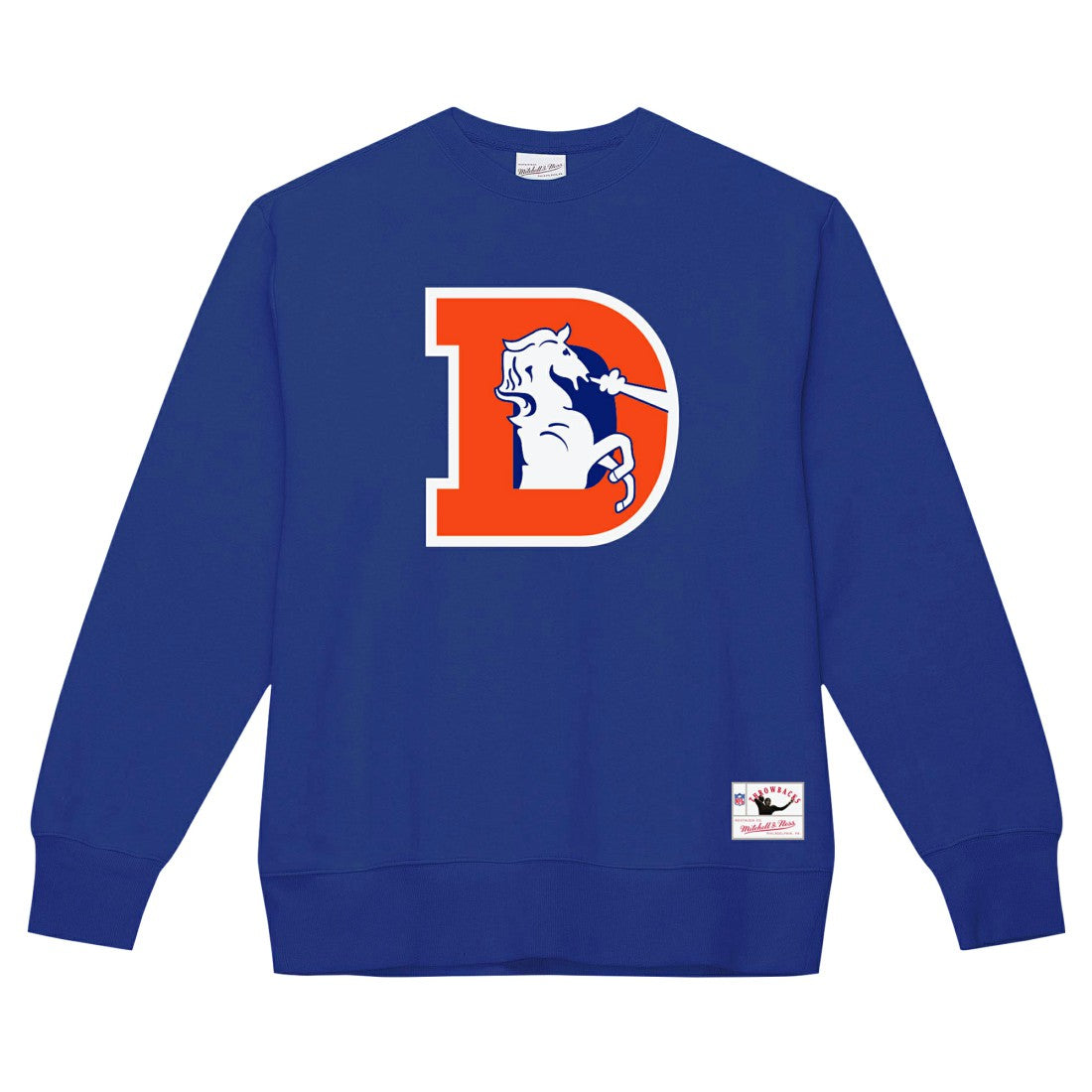 Denver Broncos Basic Fleece Pullover Sweatshirt Royal | Mitchell & Ness