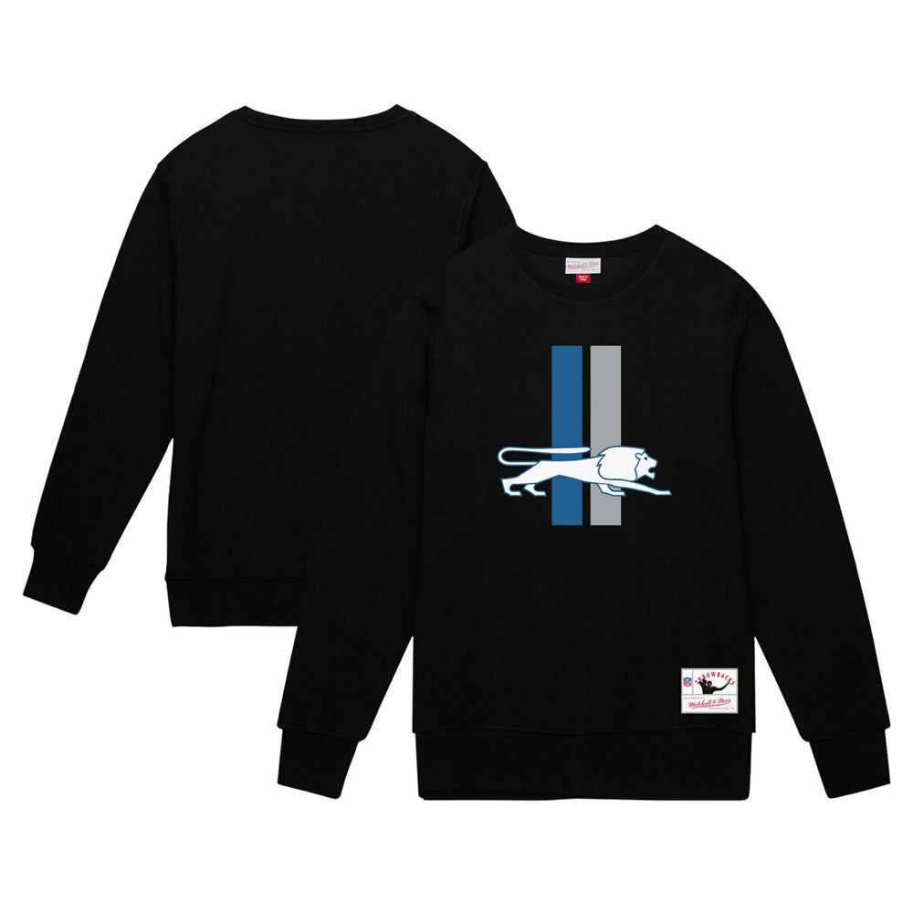 Detroit Lions Basic Fleece Pullover Sweatshirt Black | Mitchell & Ness