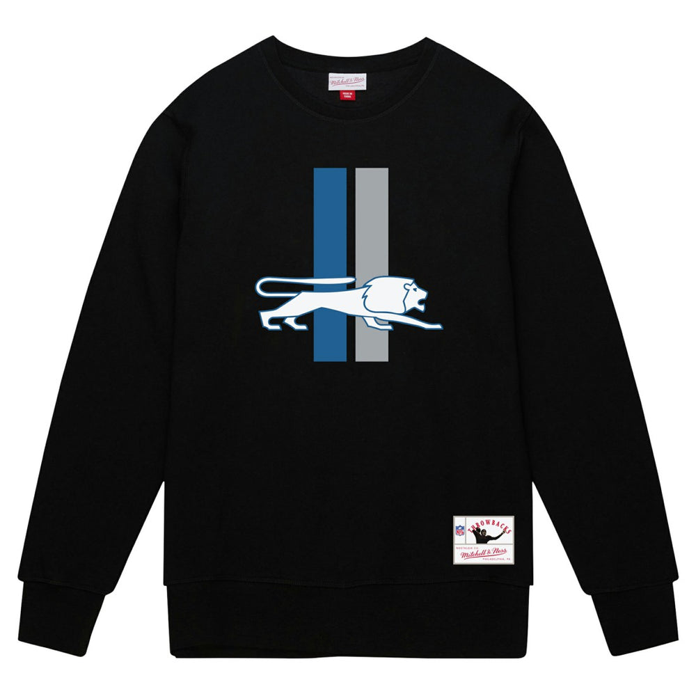 Detroit Lions Basic Fleece Pullover Sweatshirt Black | Mitchell & Ness