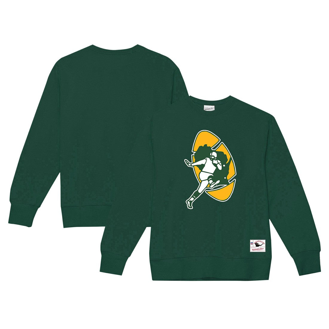 Green Bay Packers Basic Fleece Pullover Sweatshirt Dark Green | Mitchell & Ness