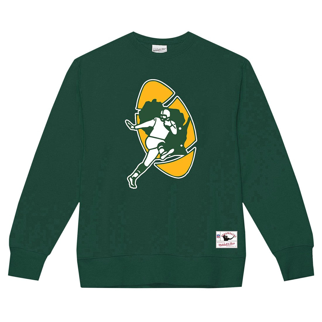 Green Bay Packers Basic Fleece Pullover Sweatshirt Dark Green | Mitchell & Ness