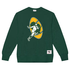 Green Bay Packers Basic Fleece Pullover Sweatshirt Dark Green | Mitchell & Ness
