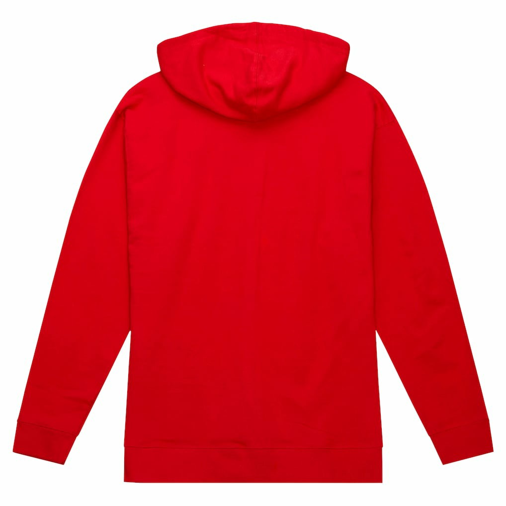 San Francisco 49ers Team Wordmark Vintage Pullover Hoodie Scarlet | Mitchell & Ness