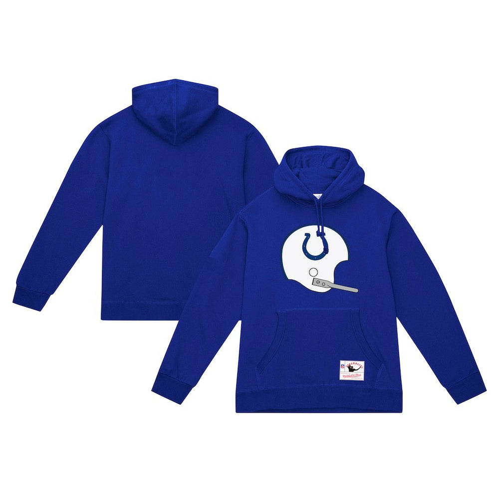 Indianapolis Colts Helmet Logo Vintage Pullover Hoodie Royal | Mitchell & Ness