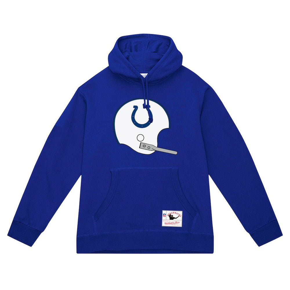 Indianapolis Colts Helmet Logo Vintage Pullover Hoodie Royal | Mitchell & Ness