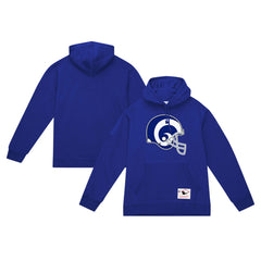 Los Angeles Rams Helmet Logo Vintage Pullover Hoodie Royal | Mitchell & Ness