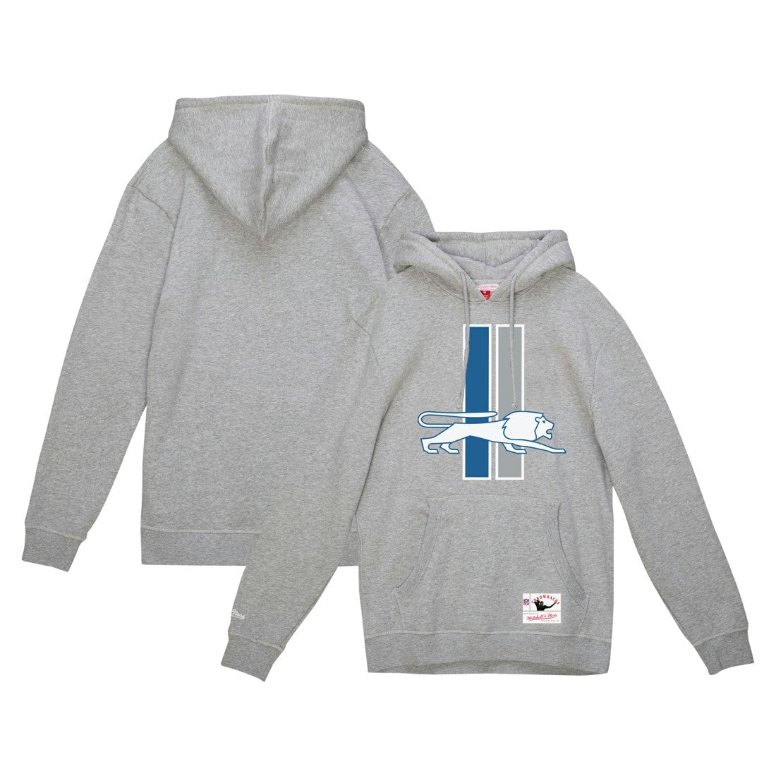 Detroit Lions Vintage Pullover Hoodie Heather Gray | Mitchell & Ness