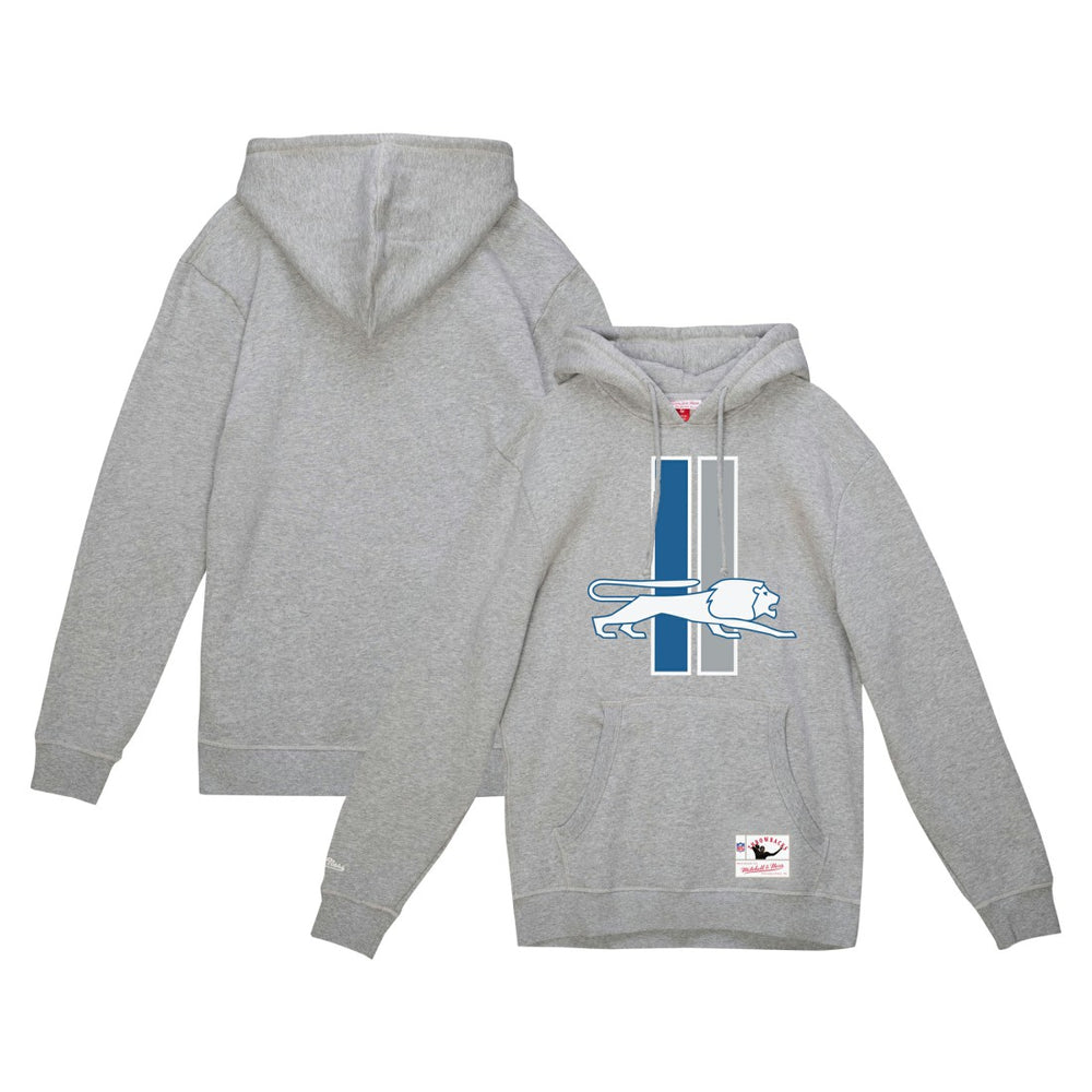 Detroit Lions Vintage Pullover Hoodie Heather Gray | Mitchell & Ness