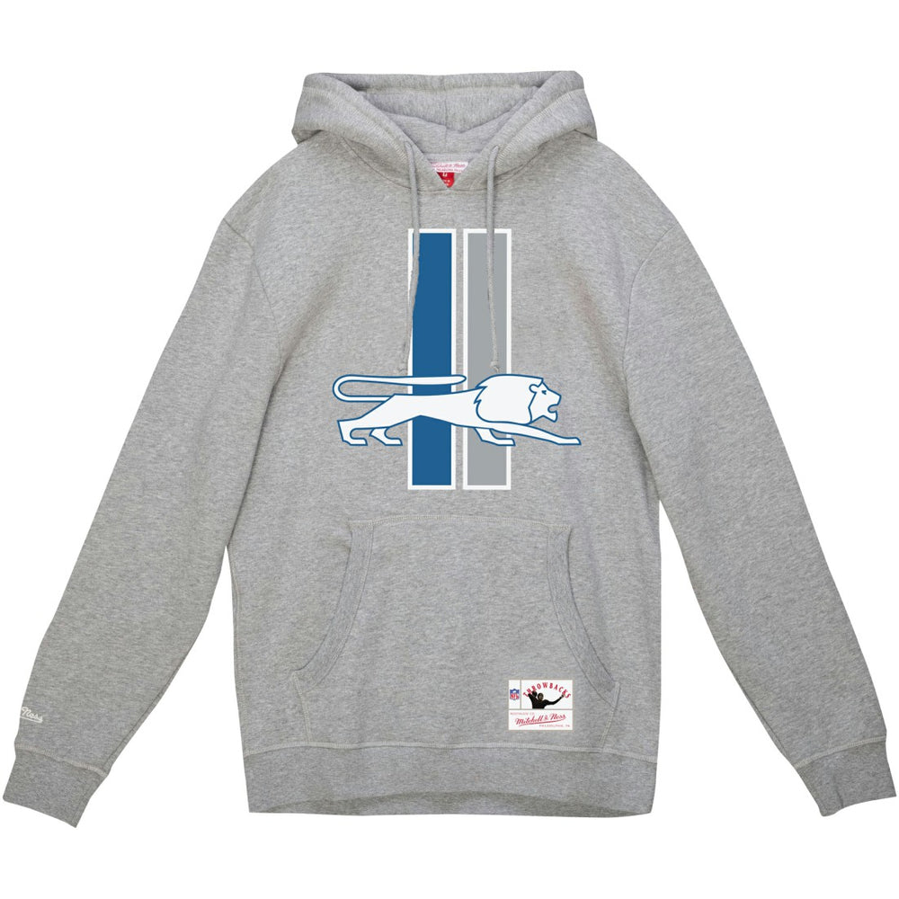 Detroit Lions Vintage Pullover Hoodie Heather Gray | Mitchell & Ness