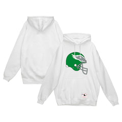 Philadelphia Eagles Helmet Logo Vintage Pullover Hoodie White | Mitchell & Ness