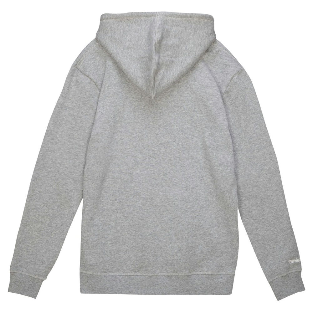 Denver Broncos Helmet Logo Vintage Pullover Hoodie Heather Gray | Mitchell & Ness