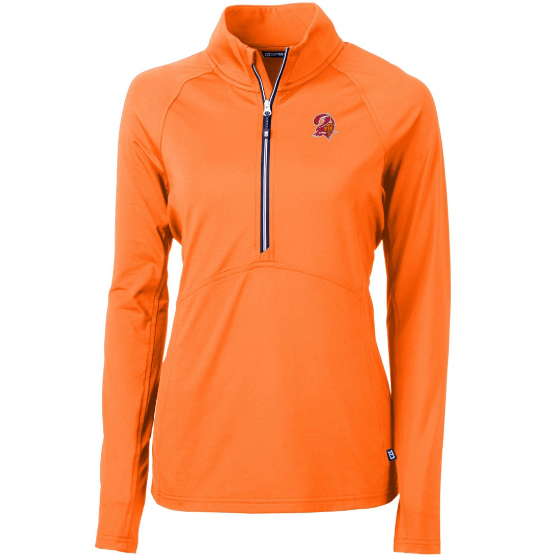 Tampa Bay Buccaneers Cutter & Buck Women's DryTec Adapt Eco Knit Stretch Recycled Raglan Half-Zip Top Orange | NFL