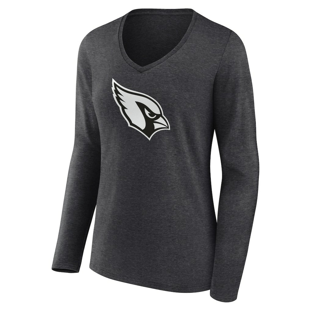 Arizona Cardinals Women's Personalized Name & Number Monochrome V-neck T-Shirt Charcoal | NFL