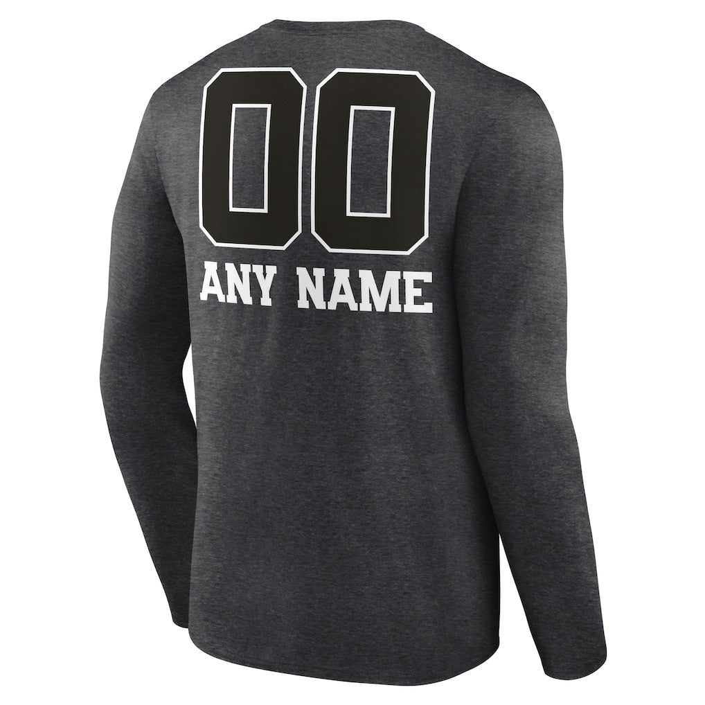 Atlanta Falcons Personalized Name & Number Monochrome Long Sleeve T-Shirt Charcoal | NFL