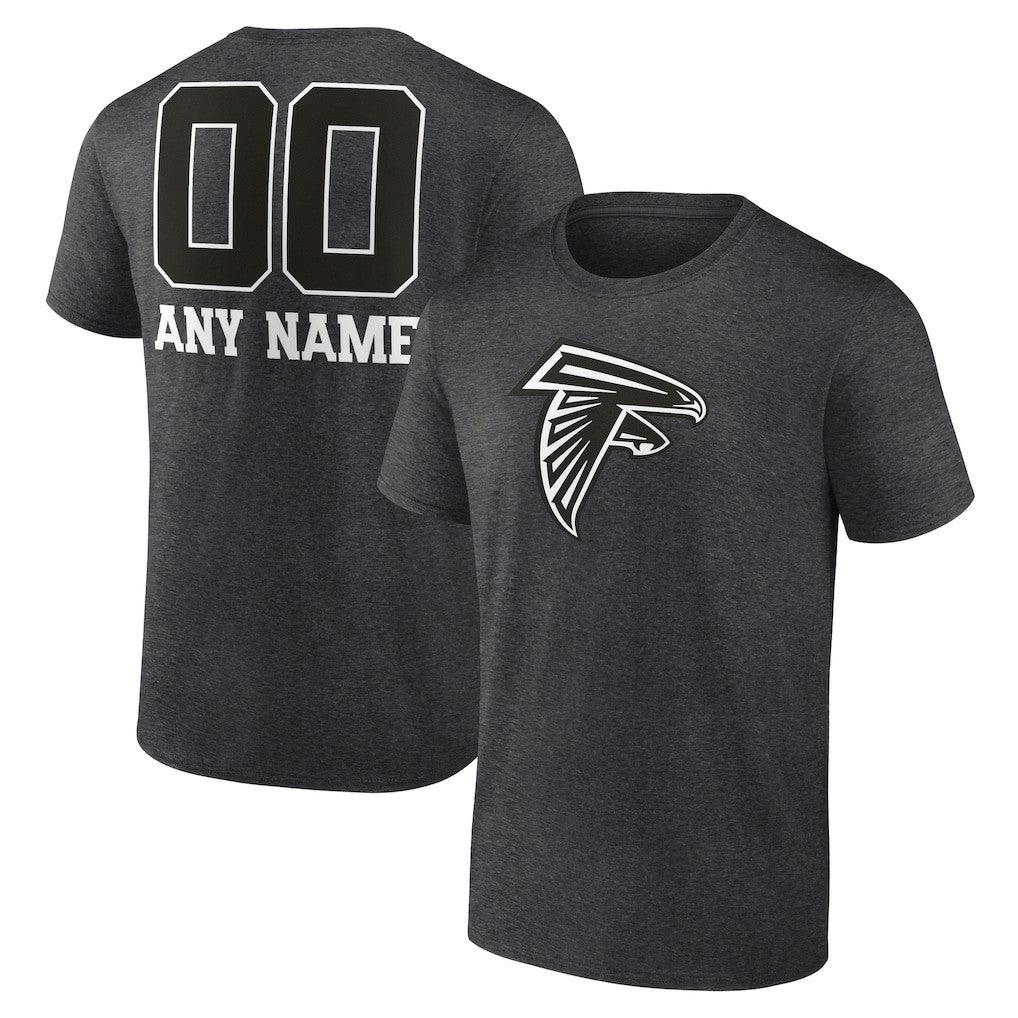 Atlanta Falcons Personalized Name & Number Monochrome T-Shirt Charcoal | NFL