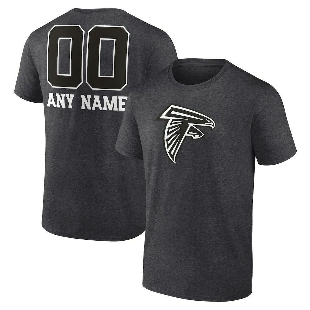Atlanta Falcons Personalized Name & Number Monochrome T-Shirt Charcoal | NFL