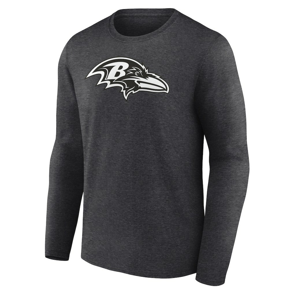 Baltimore Ravens Personalized Name & Number Monochrome Long Sleeve T-Shirt Charcoal | NFL