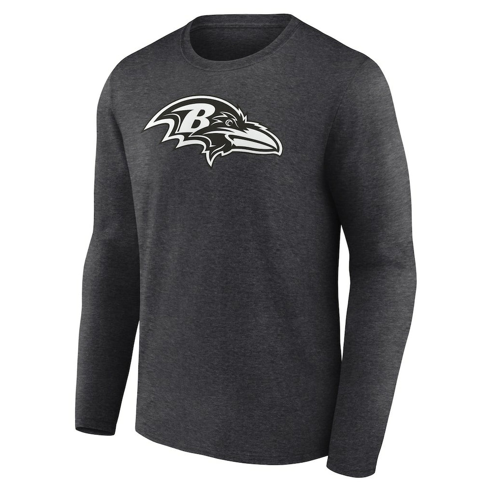 Baltimore Ravens Personalized Name & Number Monochrome Long Sleeve T-Shirt Charcoal | NFL