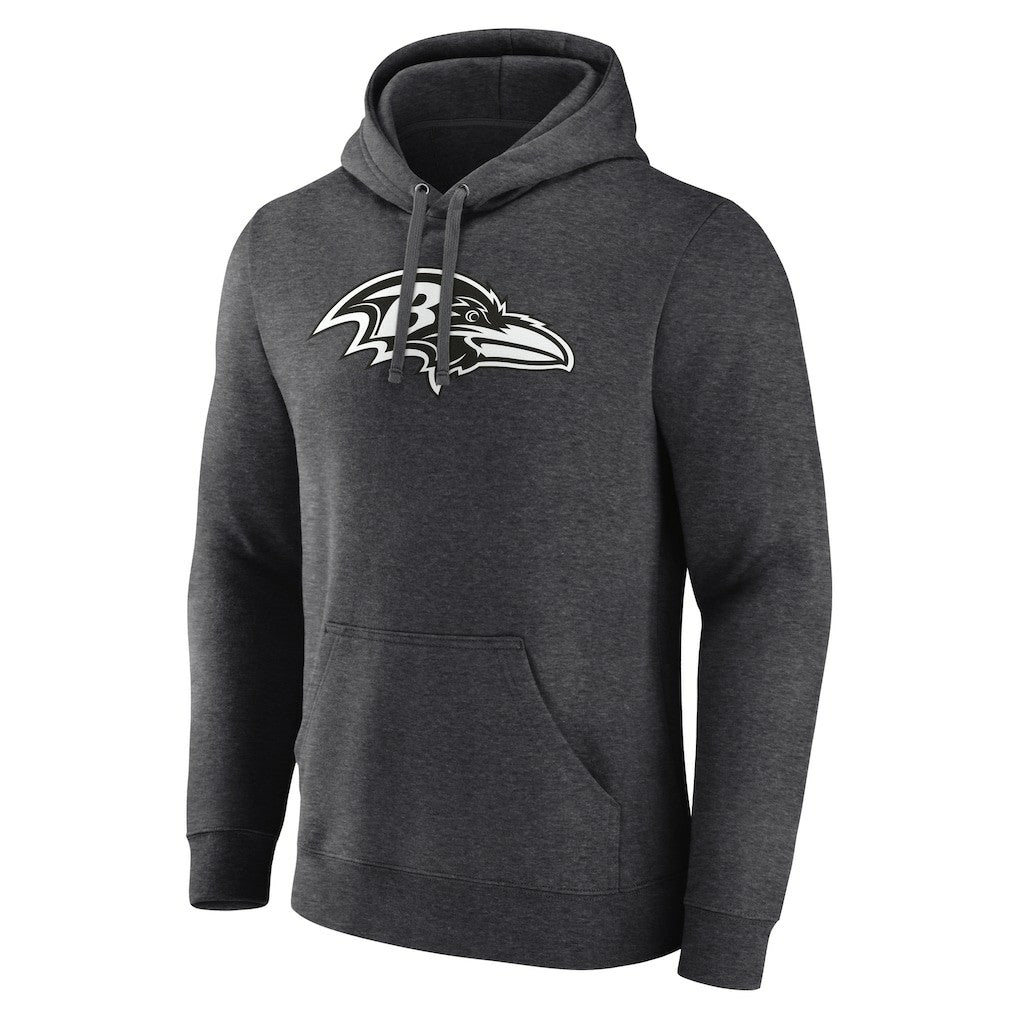 Baltimore Ravens Personalized Name & Number Monochrome Pullover Hoodie Charcoal | NFL