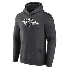 Baltimore Ravens Personalized Name & Number Monochrome Pullover Hoodie Charcoal | NFL