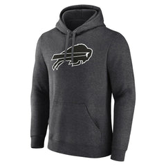 Buffalo Bills Personalized Name & Number Monochrome Pullover Hoodie Charcoal | NFL