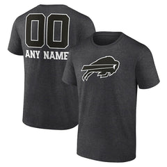 Buffalo Bills Personalized Name & Number Monochrome T-Shirt Charcoal | NFL