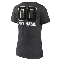 Buffalo Bills Women's Personalized Name & Number Monochrome V-Neck Long Sleeve T-Shirt Charcoal | NFL
