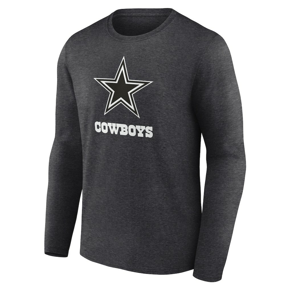 Dallas Cowboys Personalized Name & Number Monochrome Long Sleeve T-Shirt Charcoal | NFL