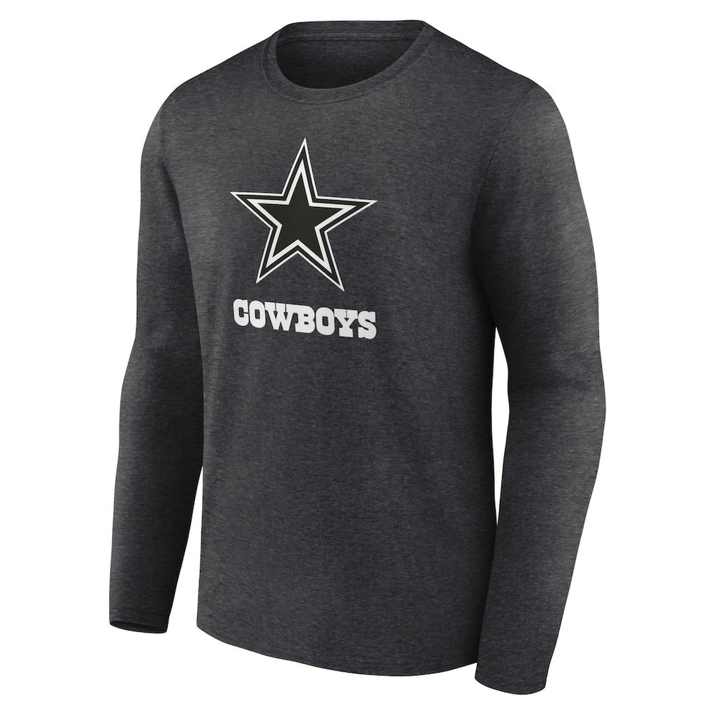 Dallas Cowboys Personalized Name & Number Monochrome Long Sleeve T-Shirt Charcoal | NFL
