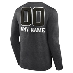 Denver Broncos Personalized Name & Number Monochrome Long Sleeve T-Shirt Charcoal | NFL