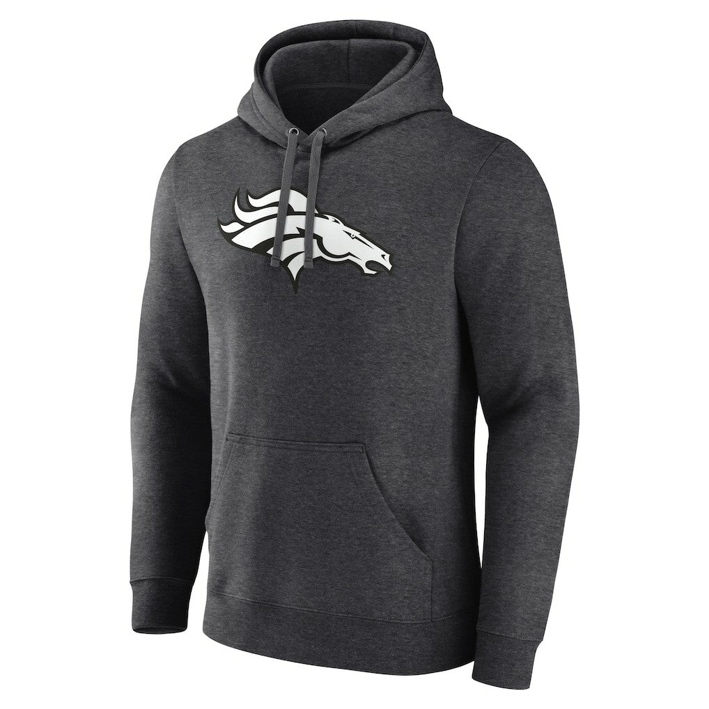 Denver Broncos Personalized Name & Number Monochrome Pullover Hoodie Charcoal | NFL