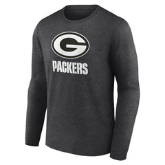 Green Bay Packers Personalized Name & Number Monochrome Long Sleeve T-Shirt Charcoal | NFL