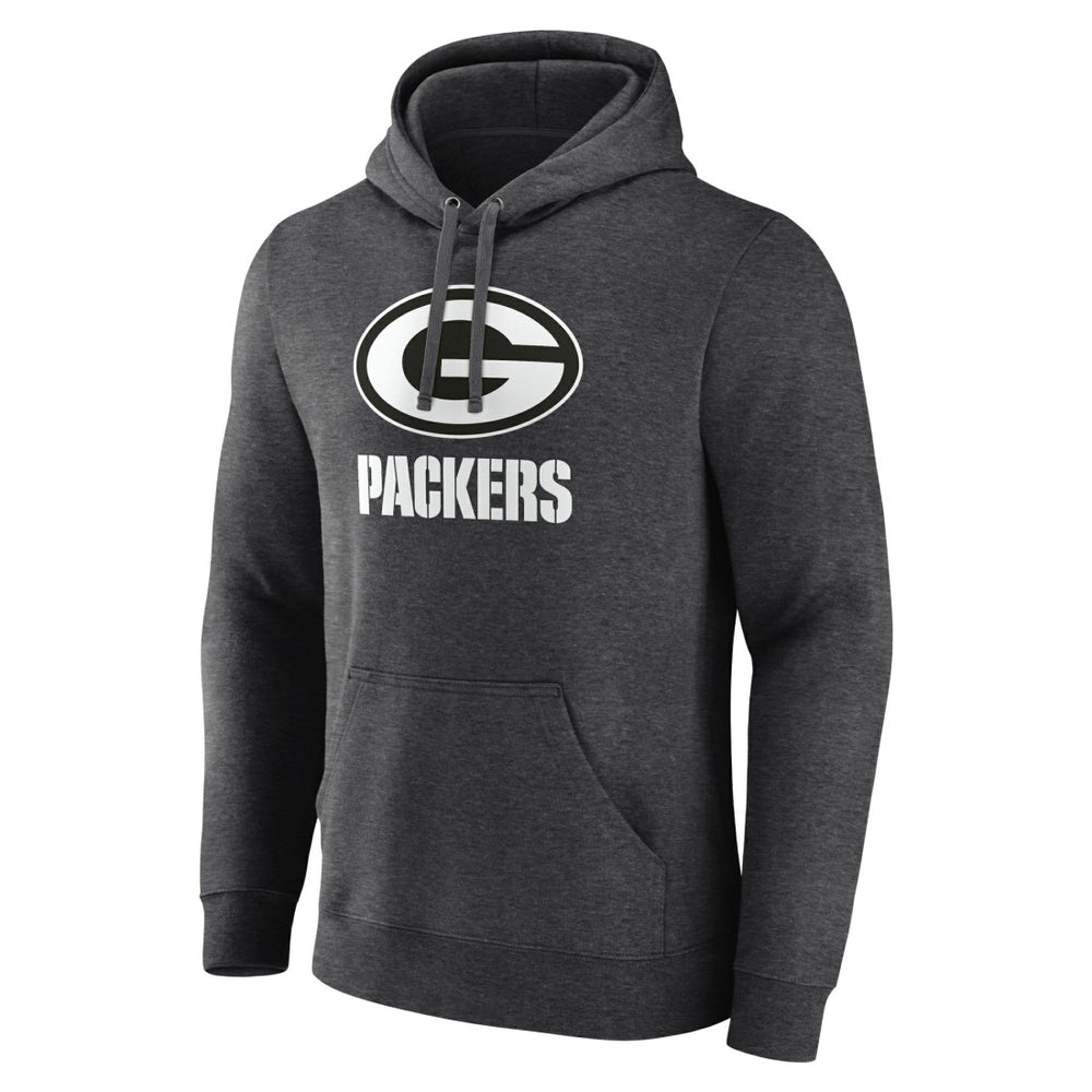 Green Bay Packers Personalized Name & Number Monochrome Pullover Hoodie Charcoal | NFL