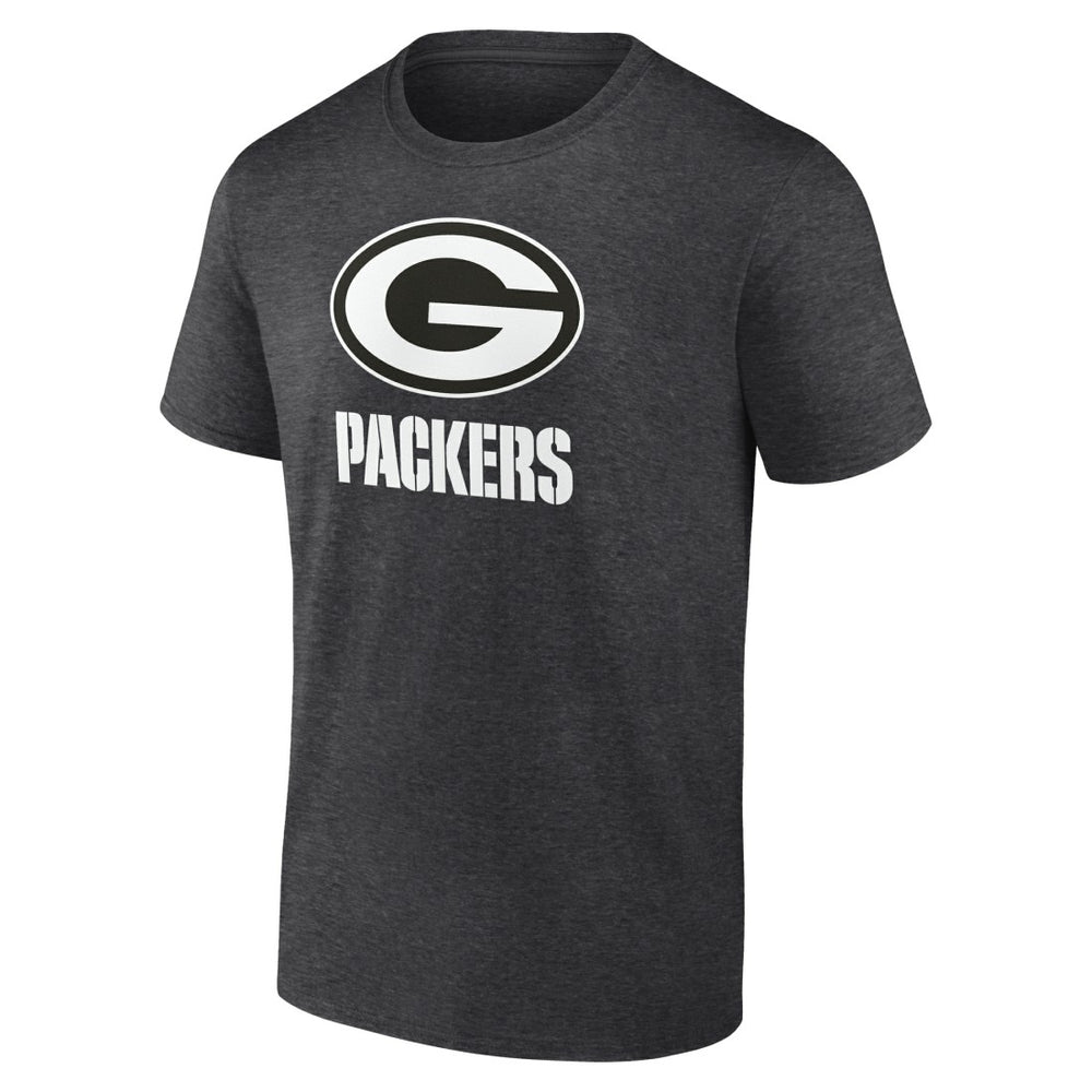 Green Bay Packers Personalized Name & Number Monochrome T-Shirt Charcoal | NFL