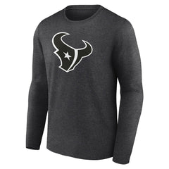 Houston Texans Personalized Name & Number Monochrome Long Sleeve T-Shirt Charcoal | NFL