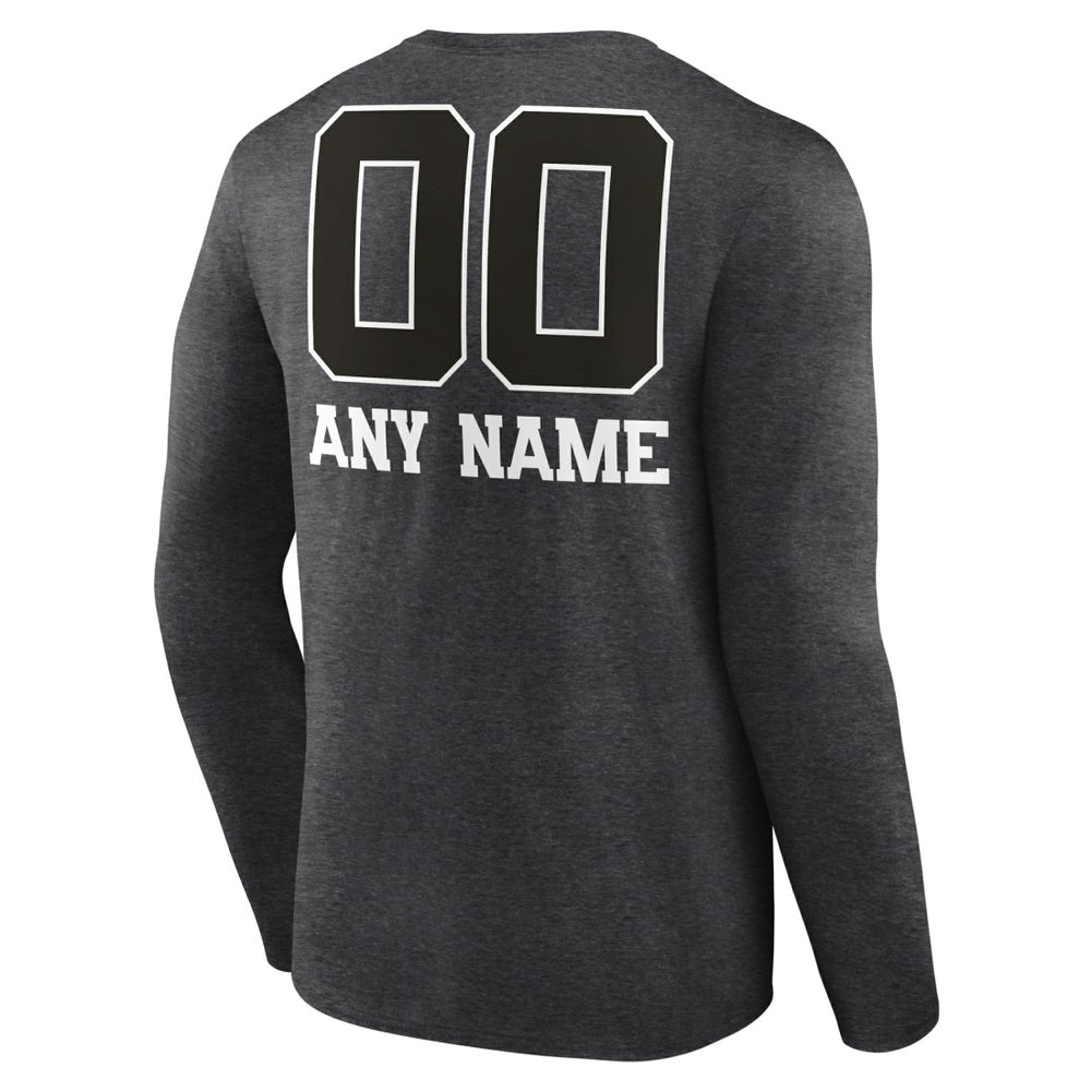 Houston Texans Personalized Name & Number Monochrome Long Sleeve T-Shirt Charcoal | NFL