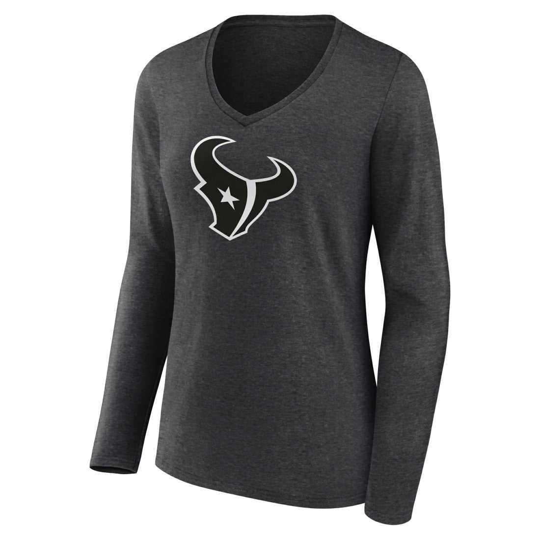 Houston Texans Women's Personalized Name & Number Monochrome V-neck T-Shirt Charcoal | NFL