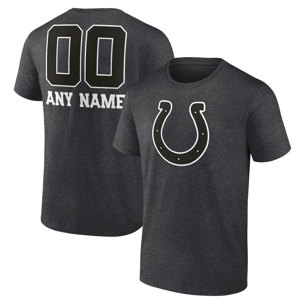 Indianapolis Colts Personalized Name & Number Monochrome T-Shirt Charcoal | NFL