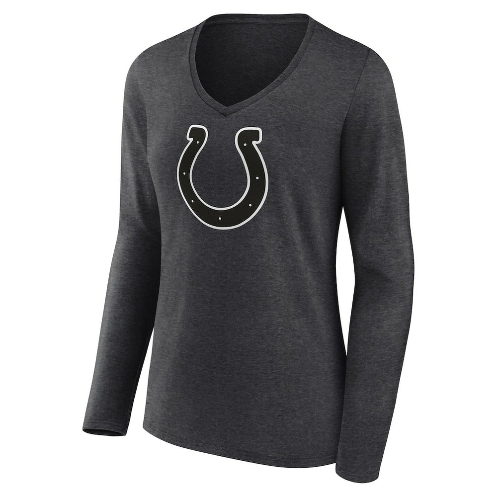 Indianapolis Colts Women's Personalized Name & Number Monochrome V-neck T-Shirt Charcoal | NFL