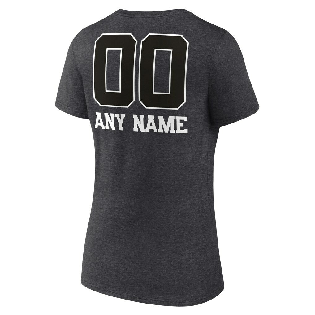 Indianapolis Colts Women's Personalized Name & Number Monochrome V-Neck Long Sleeve T-Shirt Charcoal | NFL